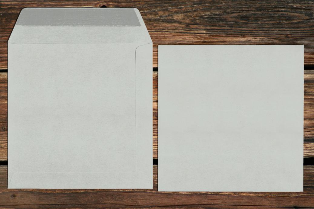 Versandtaschen 170x170 mm Nassklebend Delfingrau 120 g/qm